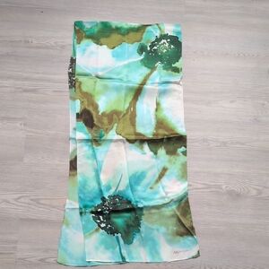 Anne Klein Teal and Olive Swim Sarong